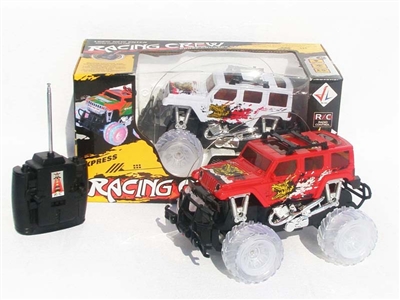 4 FUNCTION RC CAR W/ LIGHT,NOT INCLUDED BATTERY（WHITE,RED) - HP1078447