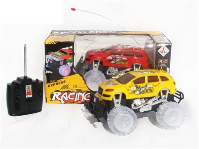 4 FUNCTION RC CAR W/ LIGHT，NOT INCLUDED BATTERY（YELLOW,RED) - HP1078450