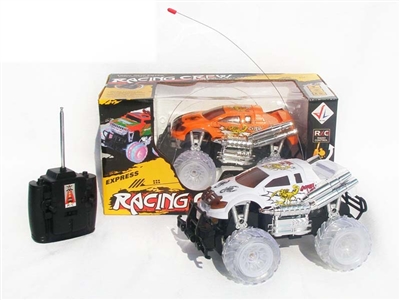 4 FUNCTION RC CAR W/ LIGHT，NOT INCLUDED BATTERY（WHITE,ORANGE) - HP1078451