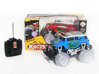 4 FUNCTION RC CAR W/ LIGHT,NOT INCLUDED BATTERY（BLUE,RED) - HP1078452