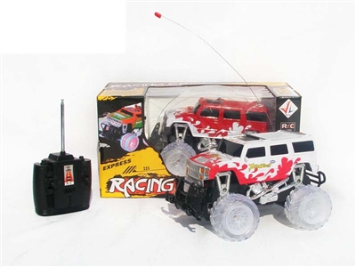 4 FUNCTION RC CAR W/ LIGHT,NOT INCLUDED BATTERY（WHITE,RED) - HP1078463