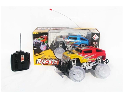 4 FUNCTION RC CAR W/ LIGHT,NOT INCLUDED BATTERY（BLUE,RED) - HP1078466
