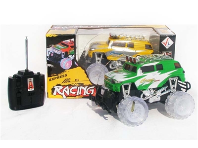 4 FUNCTION RC CAR W/ LIGHT，NOT INCLUDED BATTERY（CYAN,YELLOW) - HP1078473
