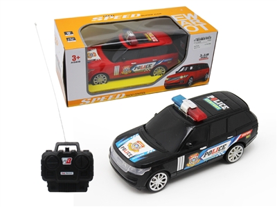 1：18四通遥控带灯光仿真警车  红/黑 不包电 - HP1078544