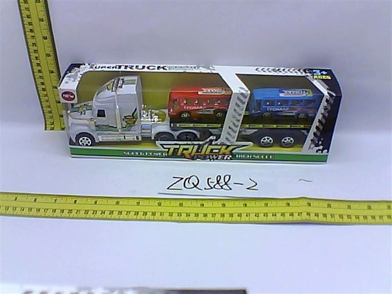 FRICTION TRUCK W/2 CAR BLACK/WHITE/RED - HP1082076