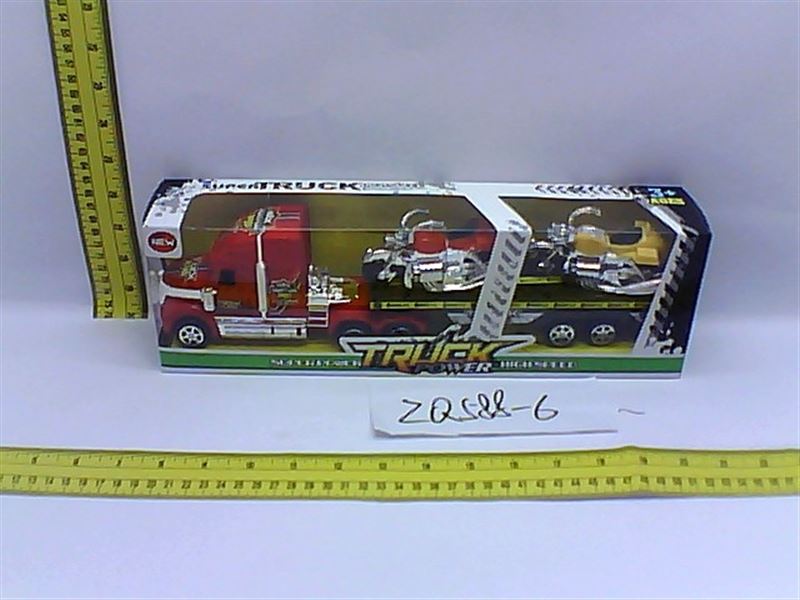 FRICTION TRUCK W/2 MOTORCYCLES BLACK/WHITE/RED - HP1082078