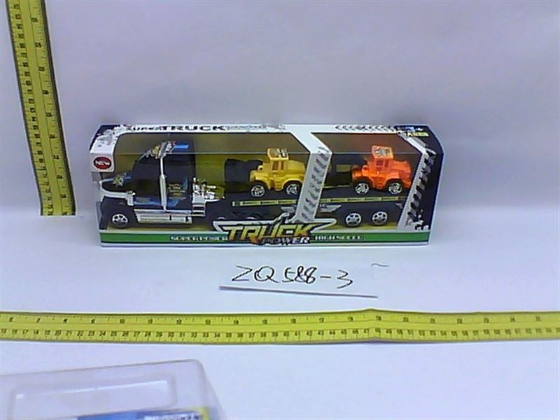 FRICTION TRUCK W/2 CAR BLACK/WHITE/RED - HP1082079
