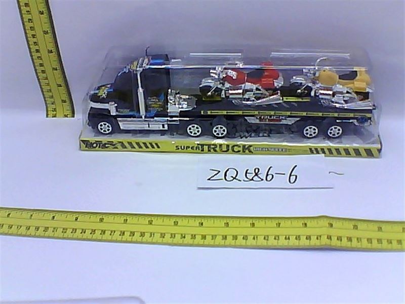 FRICTION TRUCK W/2 MOTORCYCLES BLACK/WHITE/RED - HP1082081
