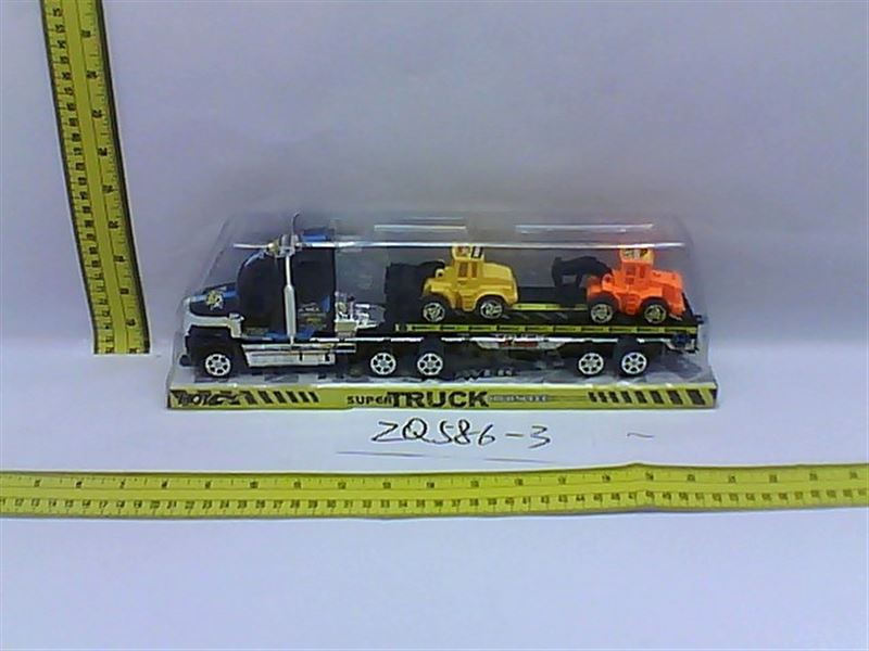 FRICTION TRUCK W/2 CAR BLACK/WHITE/RED - HP1082082
