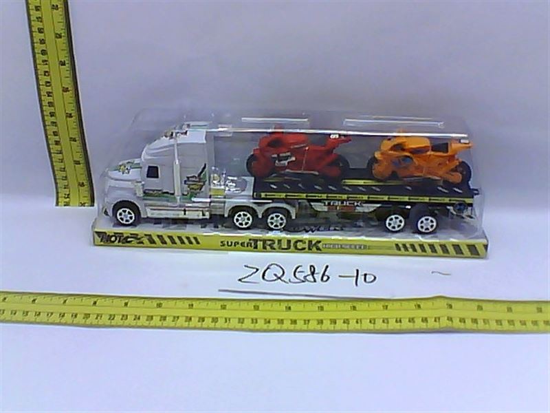 FRICTION TRUCK W/2 MOTORCYCLES BLACK/WHITE/RED - HP1082086