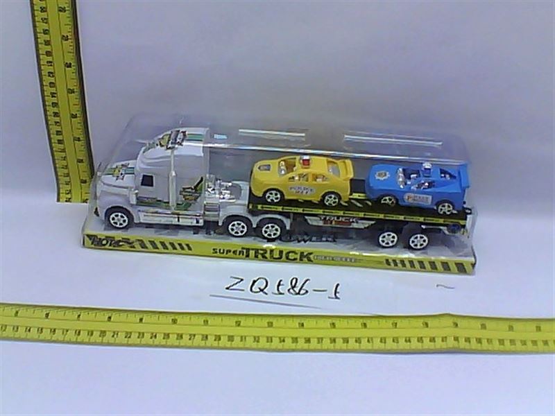 FRICTION TRUCK W/2 POLICE CARS BLACK/WHITE/RED - HP1082088