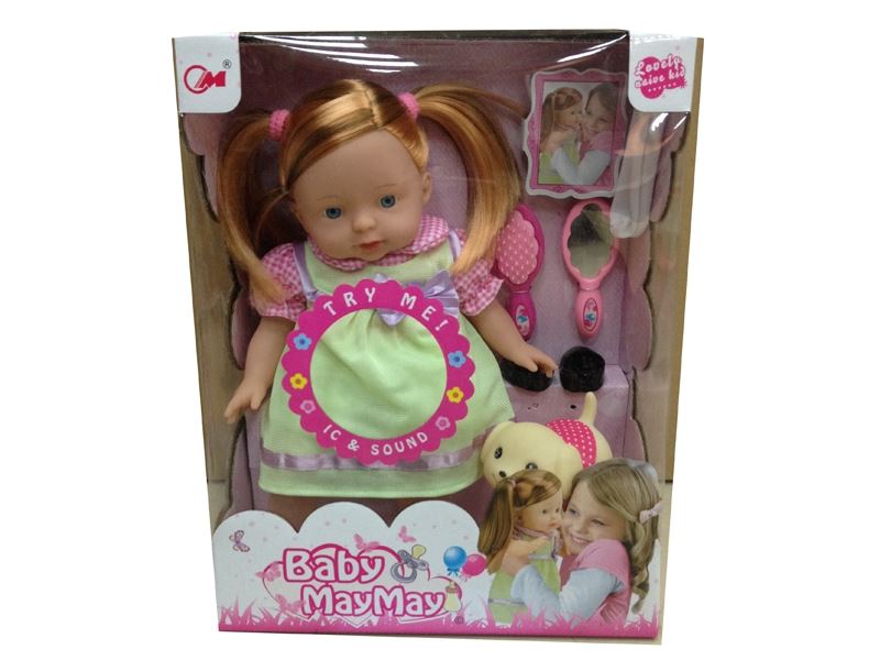 36CM COTTON BODY DOLL W/4 SOUND IC & ACCESORIES - HP1083184