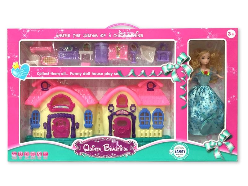 VILLA W/LIGHT & MUSIC & BENDABLE DOLL - HP1085003