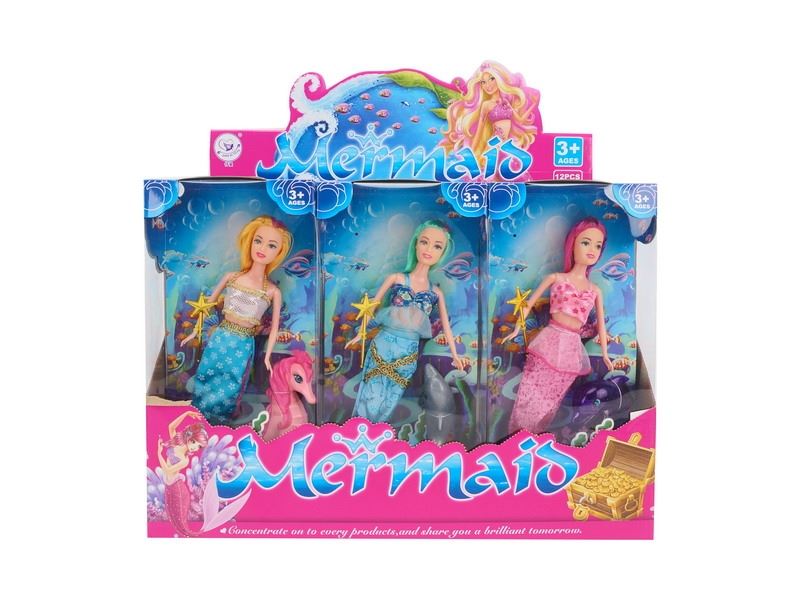 MERMAID W/ACCESSORIES (BENDABLE DOLL) 12PCS/DISPLAY BOX - HP1087786