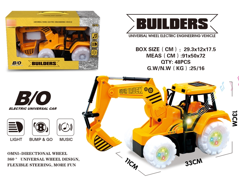 B/O BUMP & GO CONSTRUCTION CAR W/LIGHT & MUSIC (3 ASST.) - HP1087808