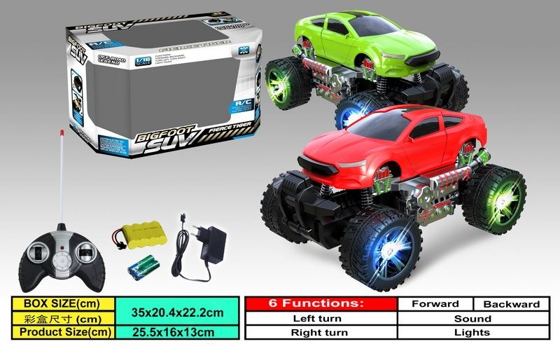6 FUNCTION R/C CAR W/LIGHT & MUSIC RED/GREEN - HP1088382