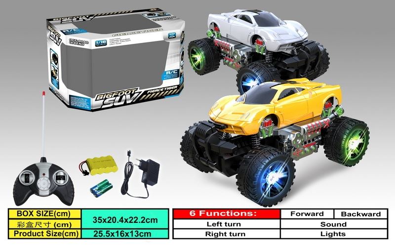 6 FUNCTION R/C CAR W/LIGHT & MUSIC WHITE/YELLOW - HP1088383