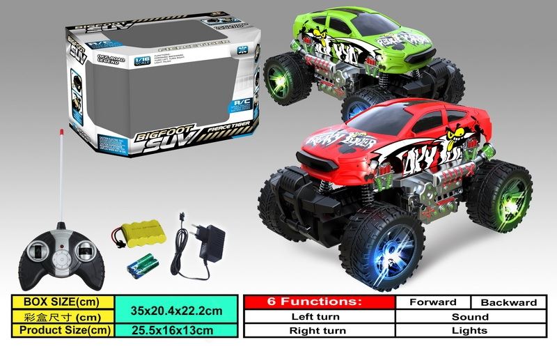 6 FUNCTION R/C CAR W/LIGHT & MUSIC RED/GREEN - HP1088386