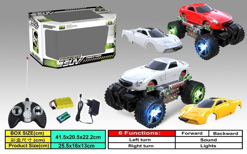 6 FUNCTION R/C CAR W/LIGHT & MUSIC WHITE/RED - HP1088390