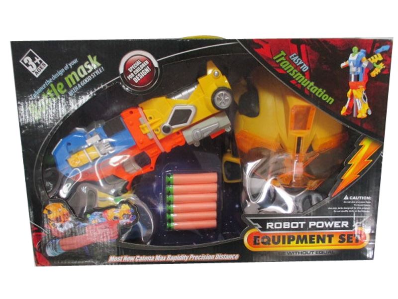 TRANSFORMATION SOFT SHOOTING GUN W/MASK & LIGHT - HP1088747