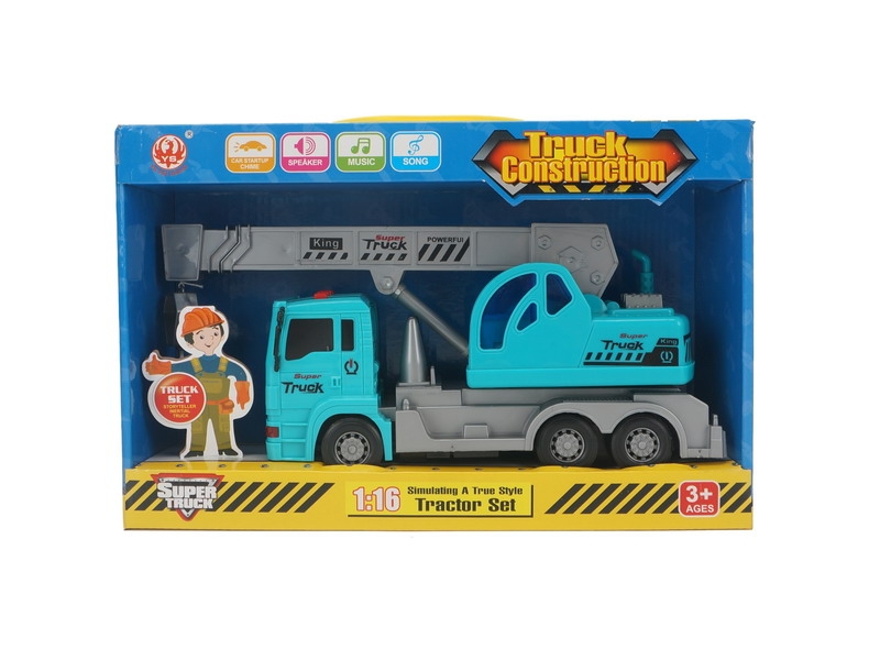 FRICTION CONSTRUCTION CAR W/LIGHT & MUSIC YELLOW/GREEN - HP1089457