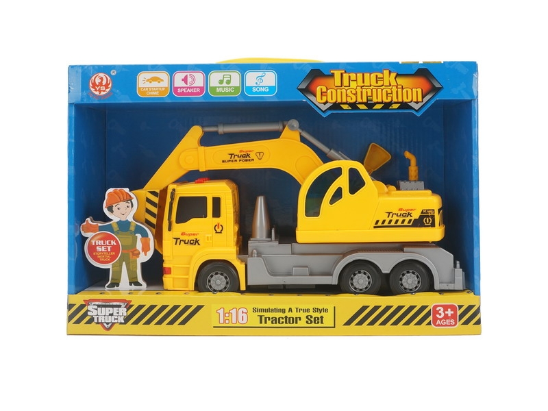 FRICTION CONSTRUCTION CAR W/LIGHT & MUSIC YELLOW/GREEN - HP1089458