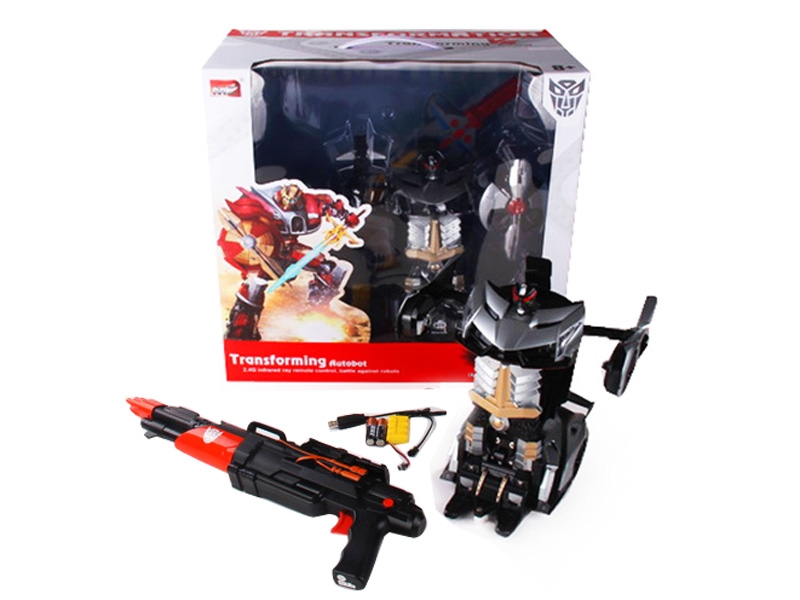 1:14 6 FUNCTION R/C TRANSFORMABLE CAR/FIGHTING ROBOT W/LIGHT&MUSIC,INCLUDED BATTERY ORANGE/SILVER GRAY - HP1089711