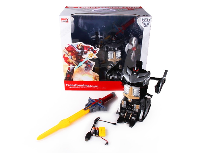 1:14 6 FUNCTION R/C TRANSFORMABLE CAR/FIGHTING ROBOT W/LIGHT&MUSIC,INCLUDED BATTERY ORANGE/SILVER GRAY - HP1089712