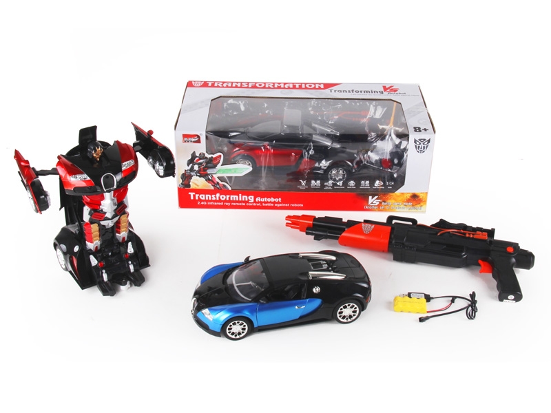 1:14 6 FUNCTION R/C TRANSFORMABLE CAR/FIGHTING ROBOT W/LIGHT,INCLUDED BATTERY RED/BLUE - HP1089730