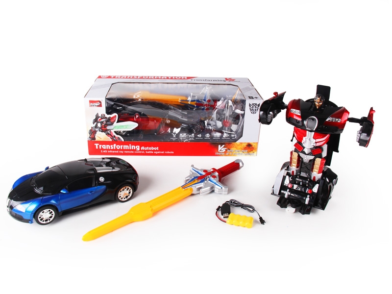 1:14 6 FUNCTION R/C TRANSFORMABLE CAR/FIGHTING ROBOT W/LIGHT,INCLUDED BATTERY RED/BLUE - HP1089731