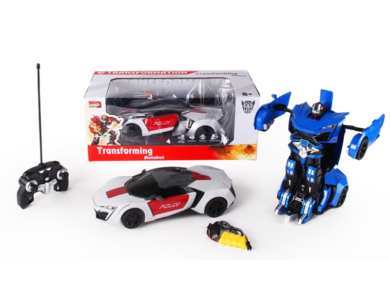 1:14 6 FUNCTION R/C TRANSFORMABLE CAR W/LIGHT,INCLUDED BATTERY BLUE/WHITE - HP1089732