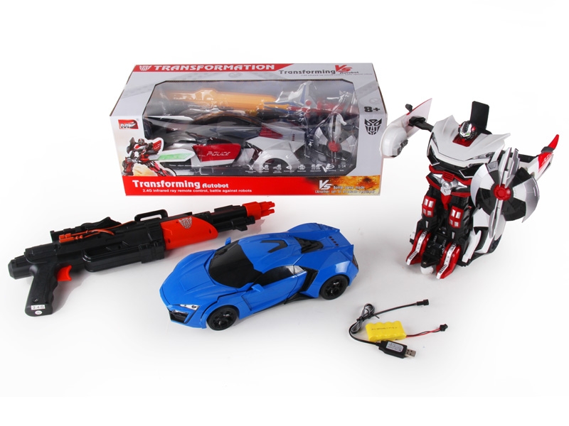 1:14 6 FUNCTION R/C TRANSFORMABLE CAR/FIGHTING ROBOT W/LIGHT,INCLUDED BATTERY BLUE/WHITE - HP1089733