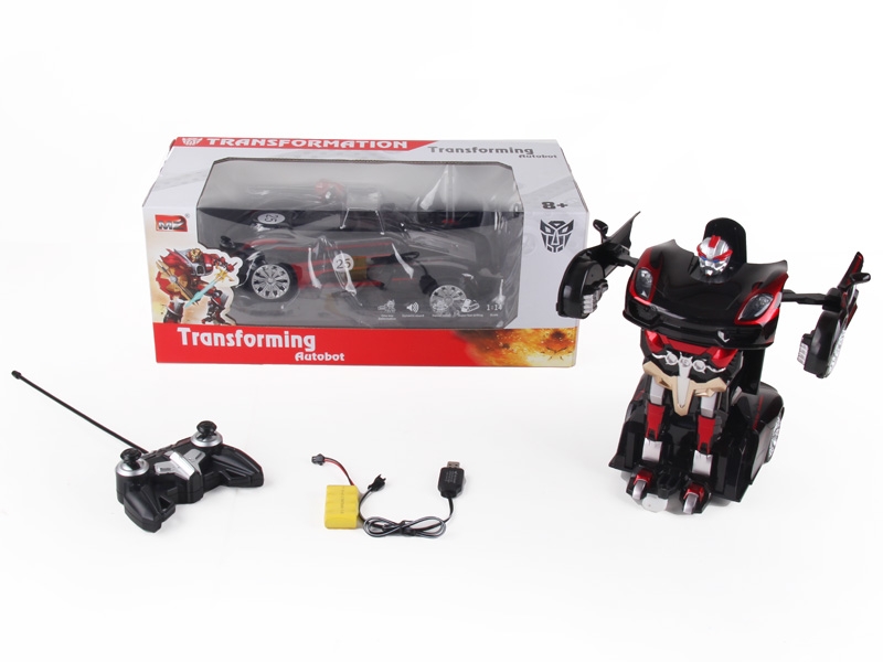 1:14 6 FUNCTION R/C TRANSFORMABLE CAR W/LIGHT,INCLUDED BATTERY BLACK/WHTIE - HP1089747