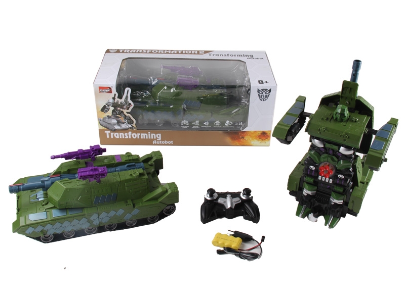 1:10 6 FUNCTION R/C TRANSFORMABLE CAR/FIGHTING ROBOT W/LIGHT,INCLUDED BATTERY SILVER/GEEEN - HP1089757