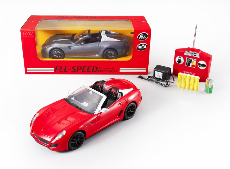 1:14 4 FUNCTION R/C CAR W/LIGHT,INCLUDED BATTERY  RED/SILVER GRAY - HP1089793