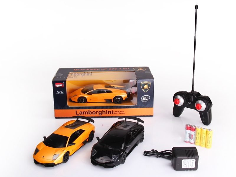 1:24 4 FUNCTION R/C CAR W/LIGHT,NOT INCLUDED BATTERY  ORANGE/YELLOW/SILVER GRAY - HP1089813