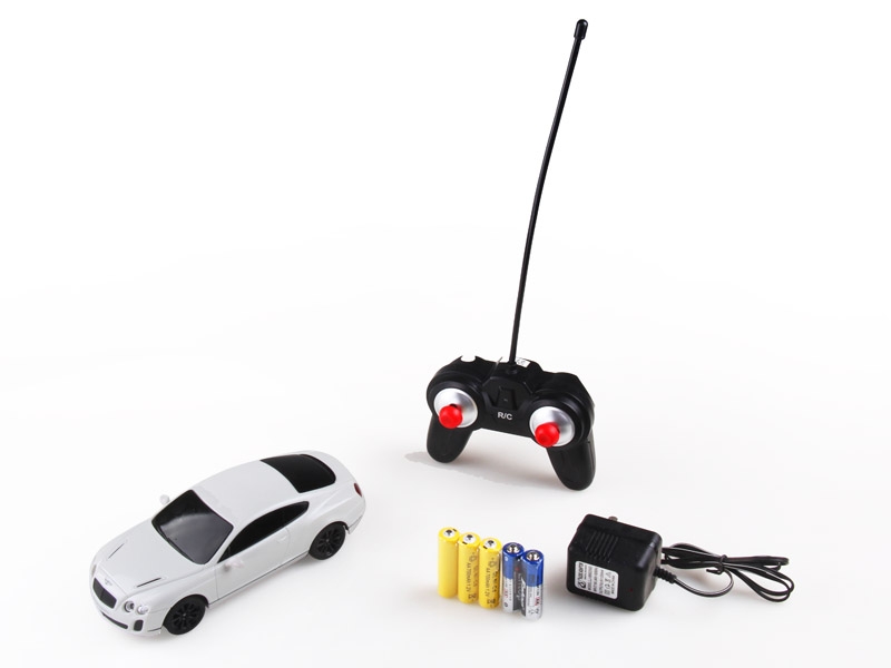 1:24 4 FUNCTION R/C CAR W/LIGHT,NOT INCLUDED BATTERY  WHITE/BLACK - HP1089823