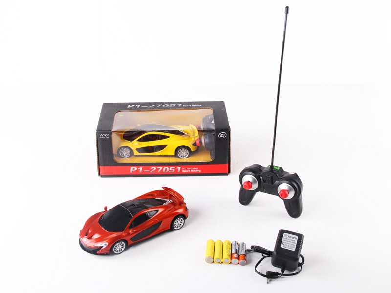 1:24 4 FUNCTION R/C CAR W/LIGHT,NOT INCLUDED BATTERY  RED/YELLOW - HP1089826