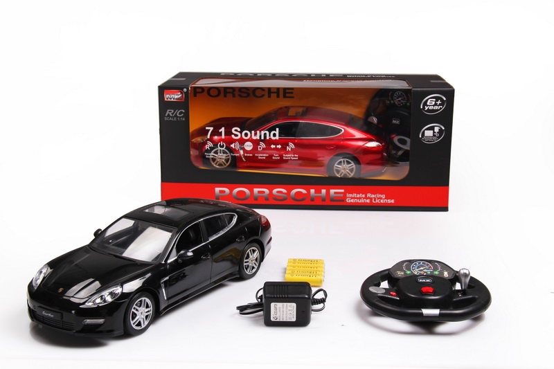 1:14 4 FUNCTION R/C CAR W/STEERING WHEEL & LIGHT,INCLUDED BATTERY  RED/BLACK - HP1089855