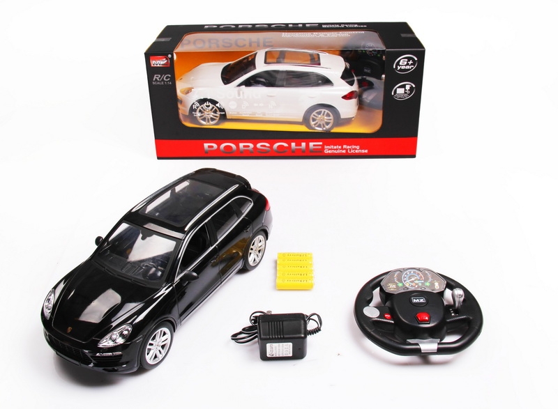 1:14 4 FUNCTION R/C CAR W/STEERING WHEEL & LIGHT,INCLUDED BATTERY  RED/BLACK/WHITE - HP1089856