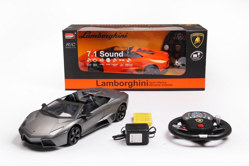 1:14 4 FUNCTION R/C CAR W/STEERING WHEEL & LIGHT,INCLUDED BATTERY  RED/GRAY/BLACK - HP1089861