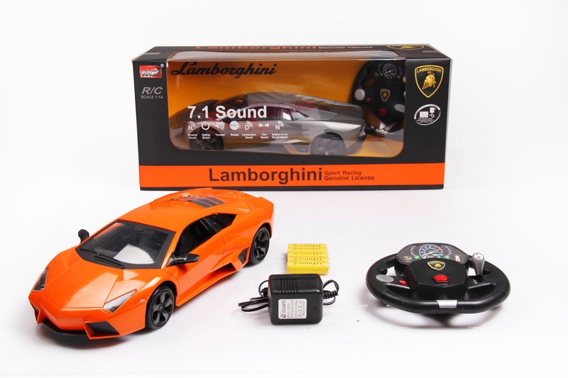 1:14 4 FUNCTION R/C CAR W/STEERING WHEEL & LIGHT,INCLUDED BATTERY  RED/GRAY/BLACK - HP1089862