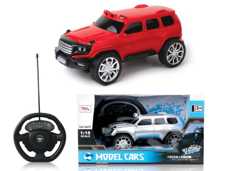 4 FUNCTION R/C CAR W/STEERING WHEEL & LIGHT RED/SILBER - HP1090134