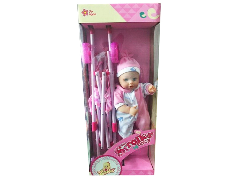 BABY STROLLER ,W/DOLL,WHEEL W/LIGHT - HP1090398