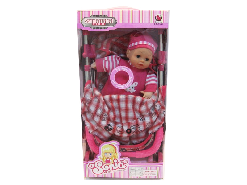 STAINLESS STEEL BABY STROLLER W/DOLL - HP1090399