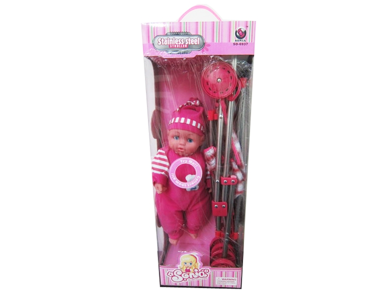 STAINLESS STEEL BABY STROLLER W/DOLL - HP1090400