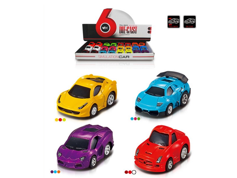 1：72回力合金跑车4款每款3色混装 24只/展示盒 - HP1090469