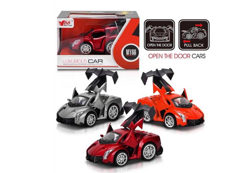 1：32Q版兰博基尼合金回力3开门车银灰/透明红/亚光橙3色 - HP1090484
