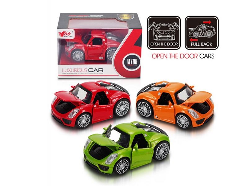 1：32Q版保时捷合金回力3开门车 红/绿/橙3色 - HP1090488