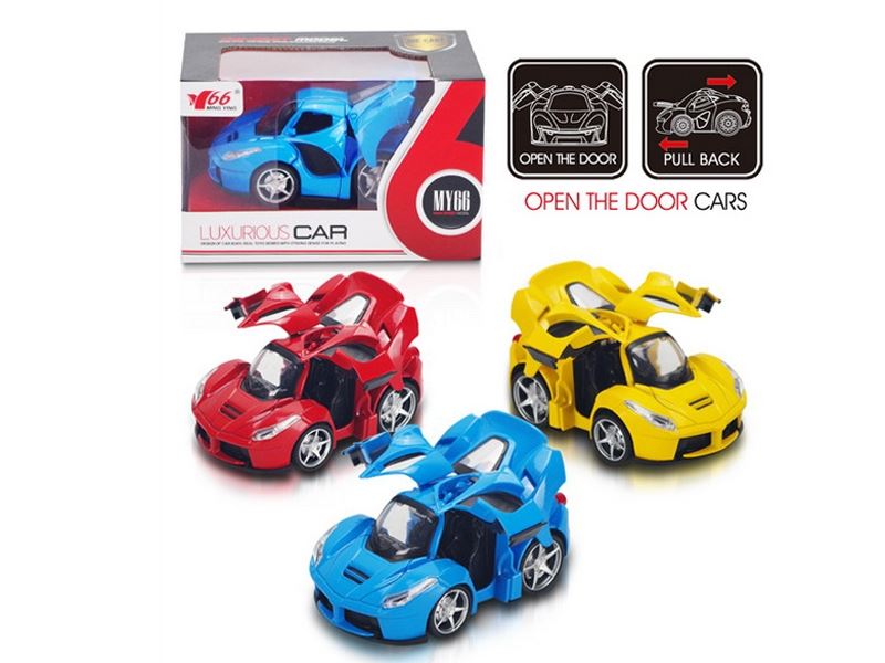 1：32Q版法拉利合金回力3开门车 红/黄/蓝3色 - HP1090491